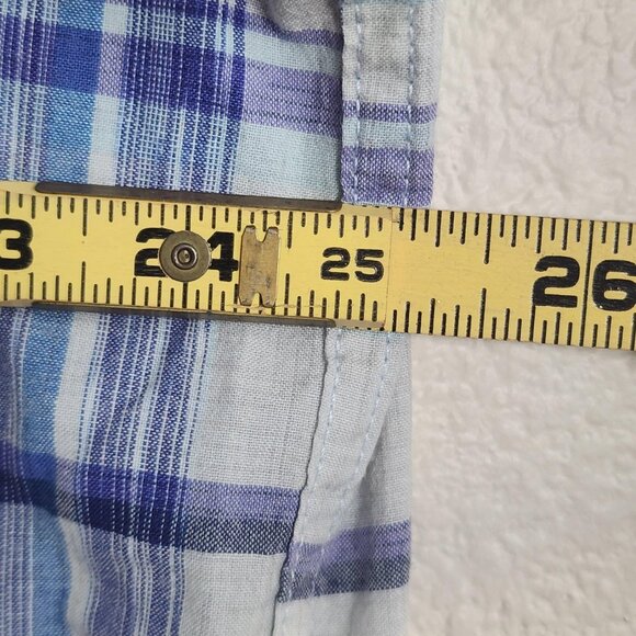 Tommy Bahama Shirt Mens Extra Large Blue Plaid Short Sleeve Button Marlin Logo - Picture 9 of 9